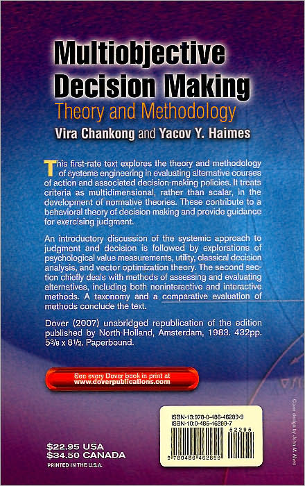 Multiobjective Decision Making: Theory and Methodology