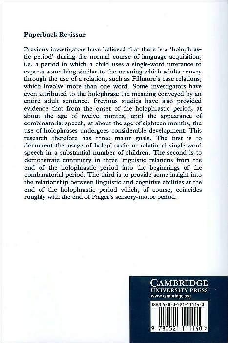 Single-Word Usage, Cognitive Development, and the Beginnings of Combinatorial Speech