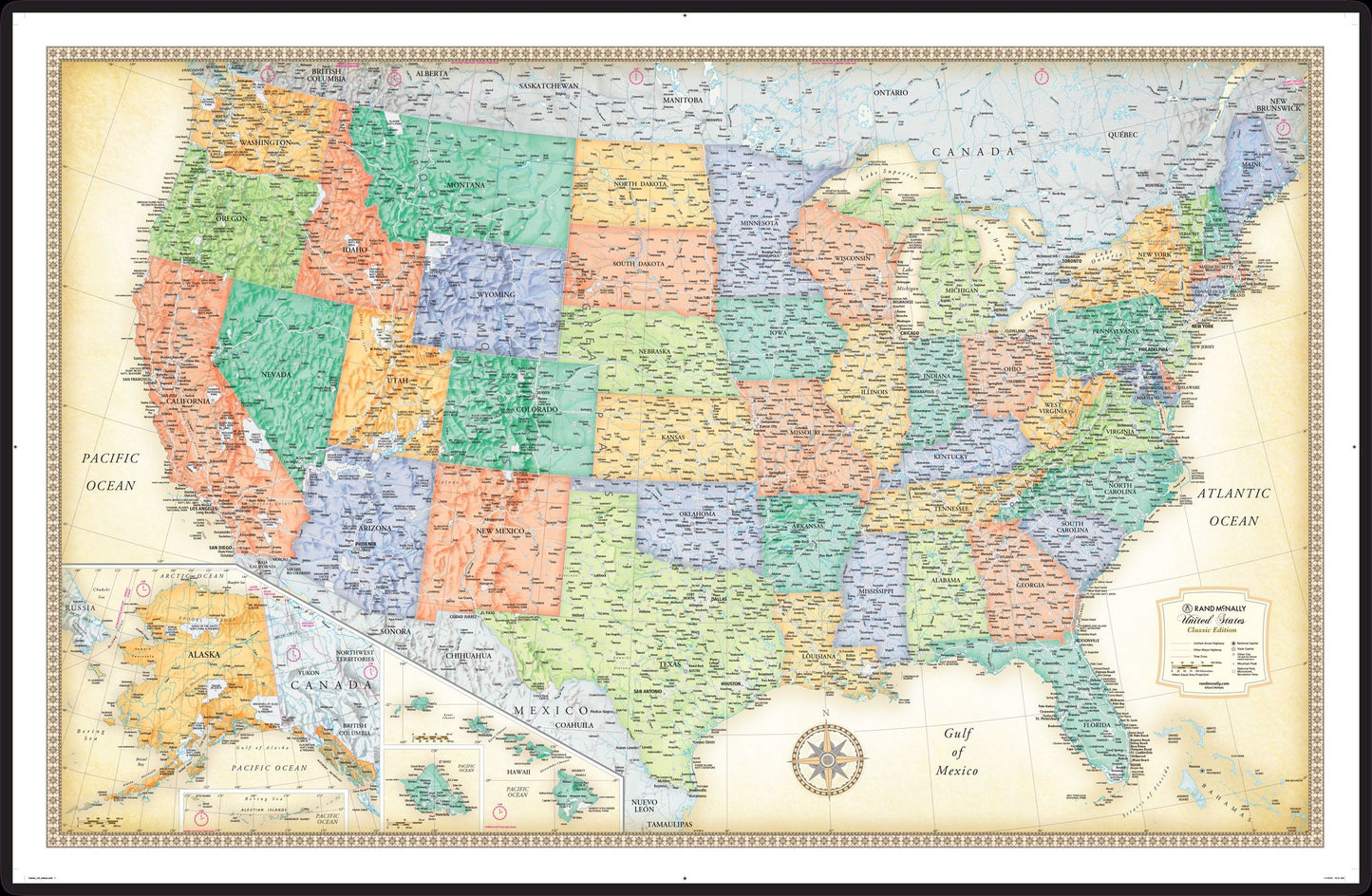 Classic US Paper Rolled Map