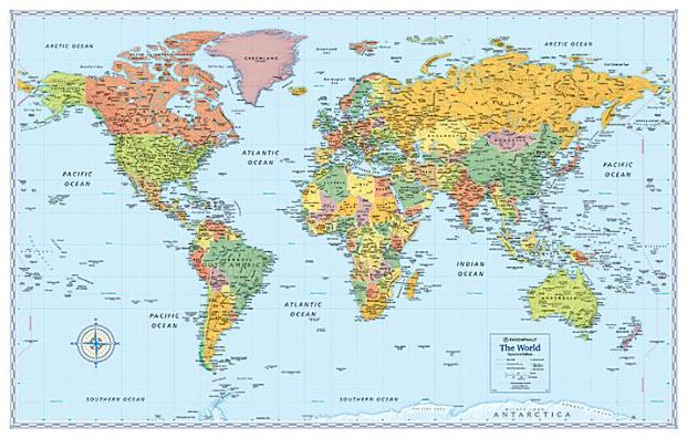 Signature World Folded Wall Map