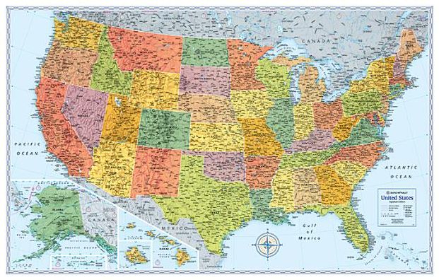Signature Us Folded Wall Map
