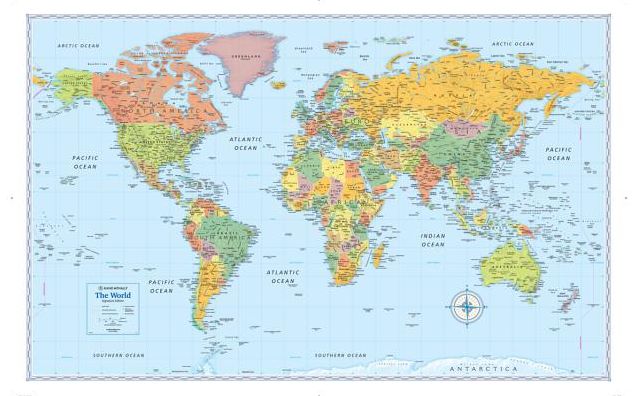 World Ready-to-Frame Wall Map : Signature Edition