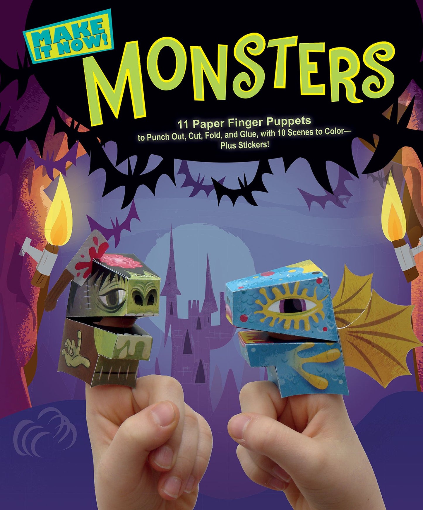 Monsters (Make It Now!): 11 Paper Finger Puppets to Punch Out, Cut, Fold, and Glue, with 10 Scenes to Color-plus Stickers!