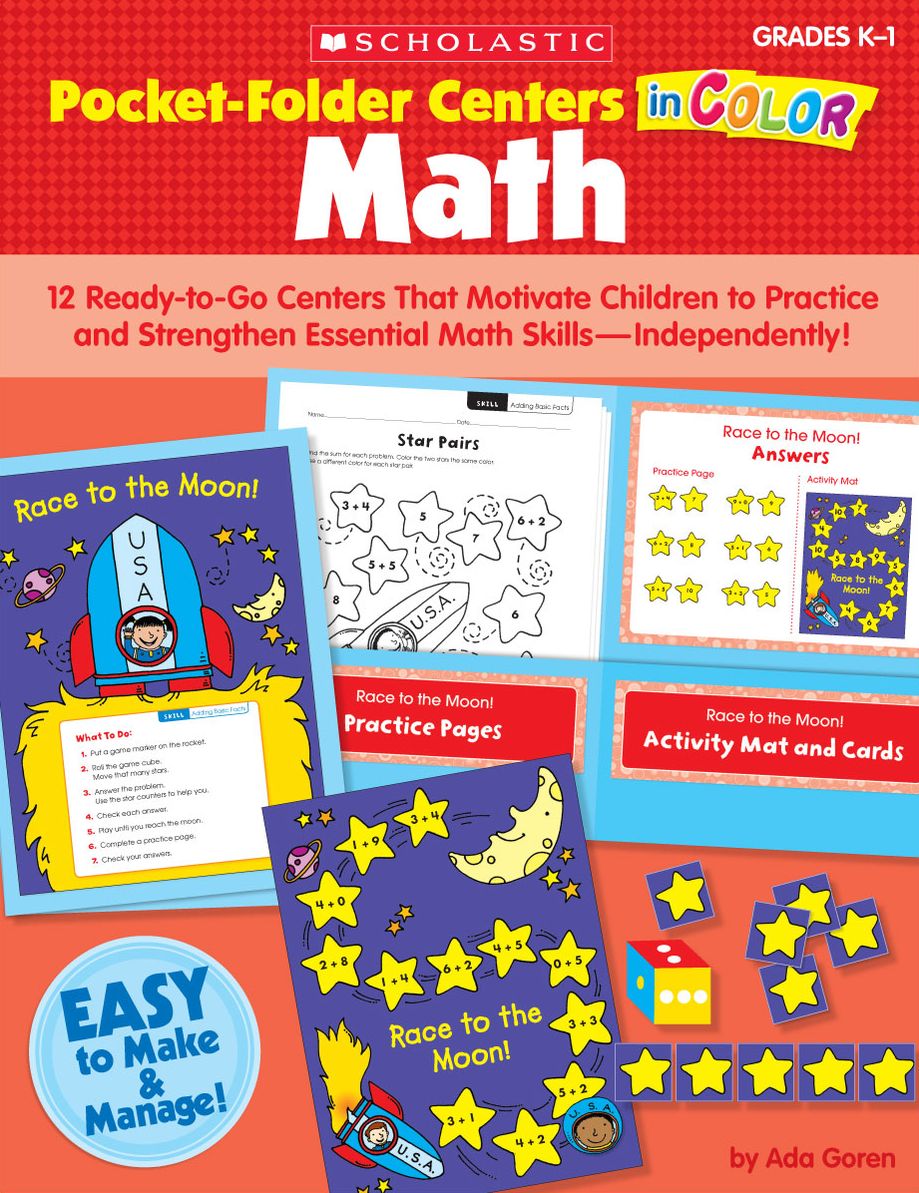 Pocket-Folder Centers in Color: Math: 12 Ready-to-Go Centers That Motivate Children to Practice and Strengthen Essential Math Skills-Independently!