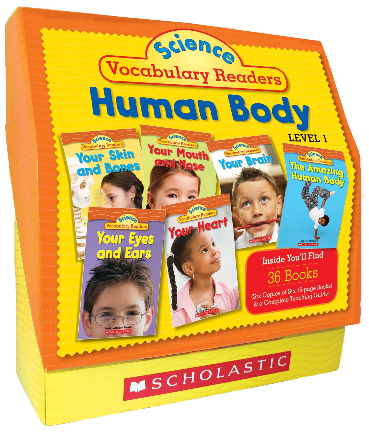 Science Vocabulary Readers Set: Human Body/ Level 1: Exciting Nonfiction Books That Build Kids' Vocabularies Includes 36 Books (Six copies of six 16-page titles) Plus a Complete Teaching Guide Book Topics: Human Body, Brain, Heart, Eyes and Ears, Nose and