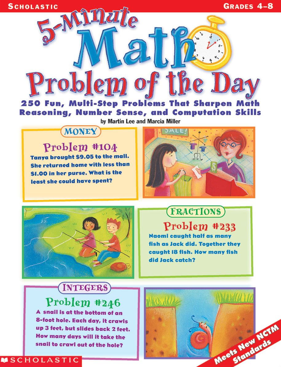 5-Minute Math Problem of the Day: 250 Fun, Multi-Step Problems That Sharpen Math Reasoning, Number Sense, and Computation Skills (PagePerfect NOOK Book)