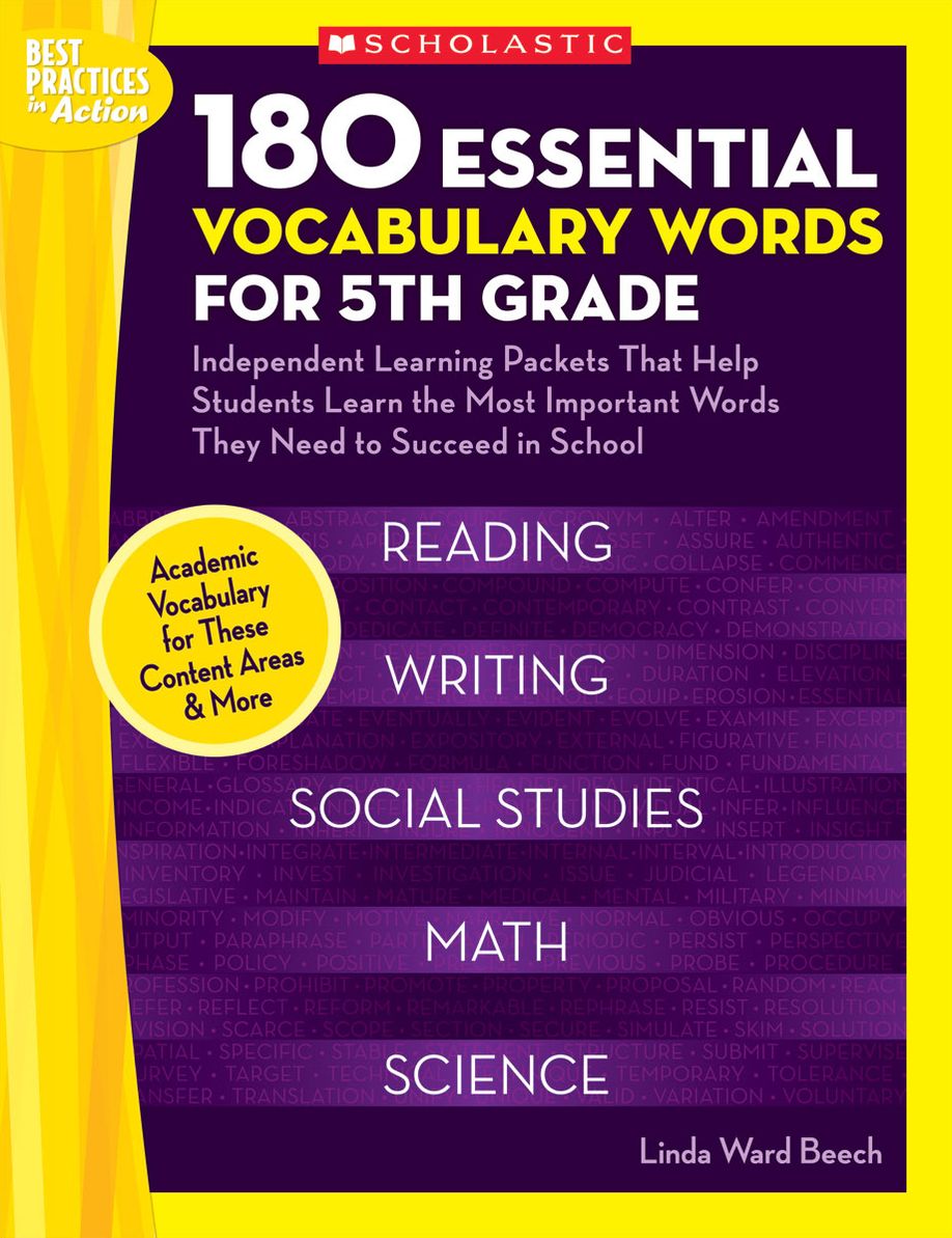 180 Essential Vocabulary Words for 5th Grade: Independent Learning Packets That Help Students Learn the Most Important Words They Need to Succeed in School (PagePerfect NOOK Book)