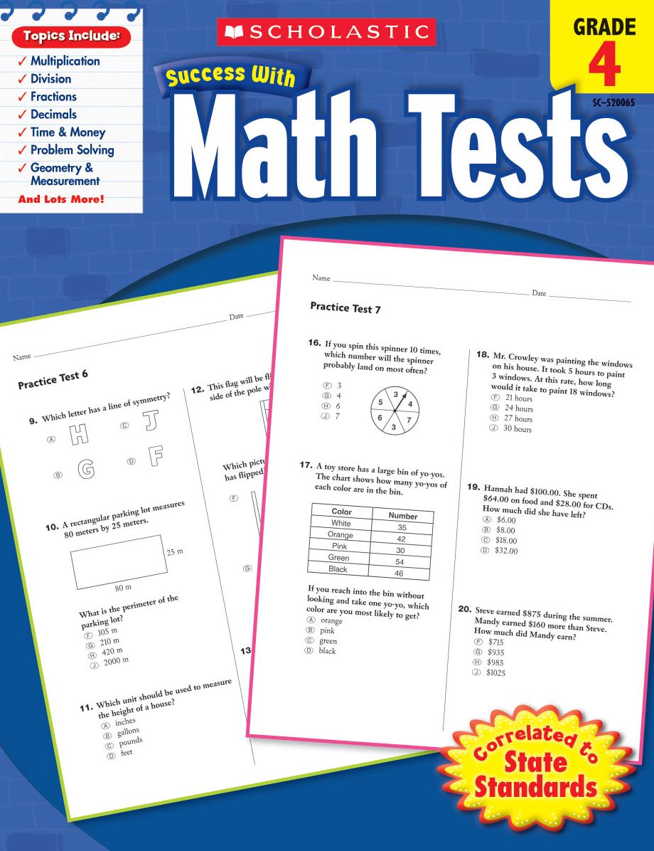 Scholastic Success with Math Tests, Grade 4