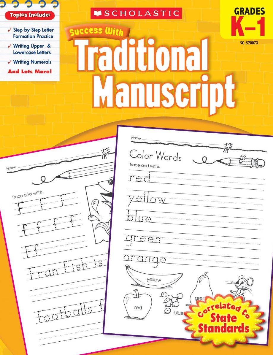 Scholastic Success with Traditional Manuscript, Grades K-1