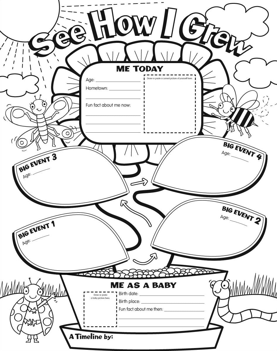 Graphic Organizer Posters: My Timeline GRADES K-2: 30 Fill-in Personal Posters for Students to Display with Pride