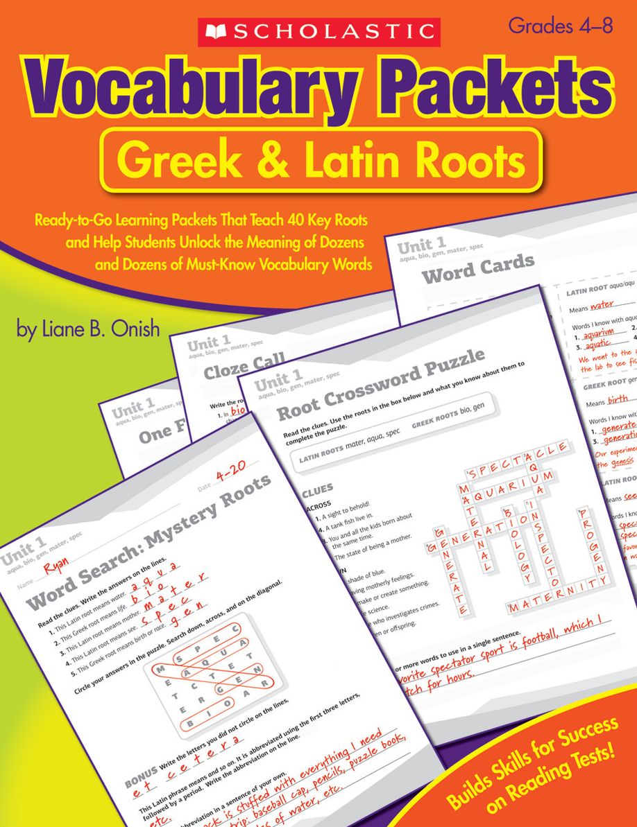 Vocabulary Packets: Greek & Latin Roots: Ready-to-Go Learning Packets That Teach 40 Key Roots and Help Students Unlock the Meaning of Dozens and Dozens of Must-Know Vocabulary Words (PagePerfect NOOK Book)