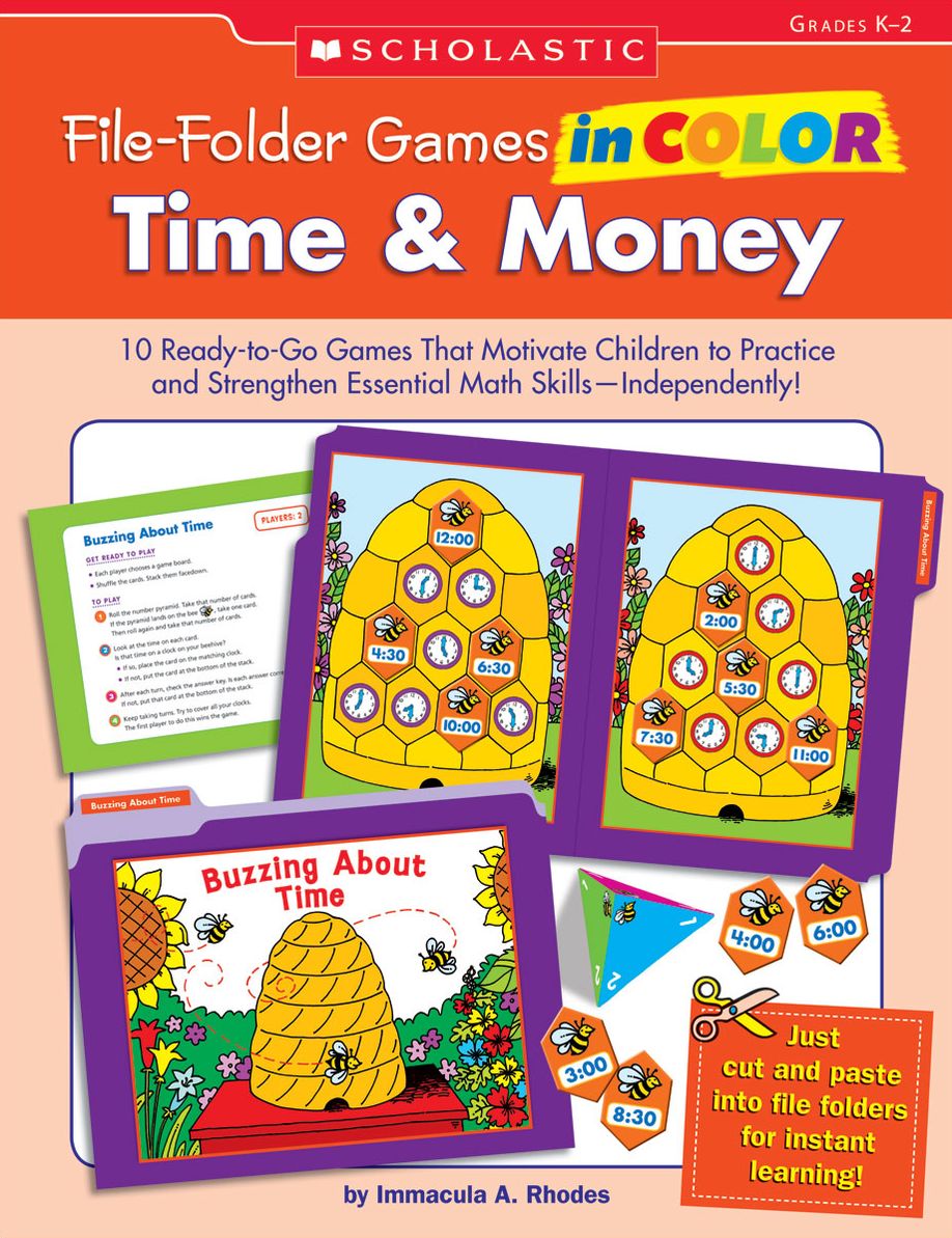 File-Folder Games in Color: Time & Money: 10 Ready-to-Go Games That Motivate Children to Practice and Strengthen Essential Math Skills--Independently! (PagePerfect NOOK Book)