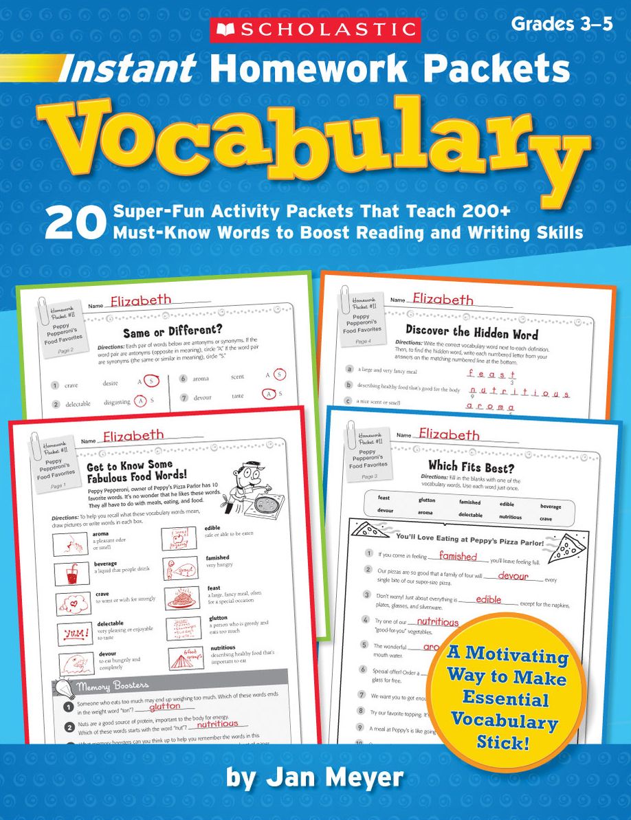 Instant Homework Packets: Vocabulary: 20 Super-Fun Activity Packets That Teach 200+ Must-Know Words to Boost Reading and Writing Skills