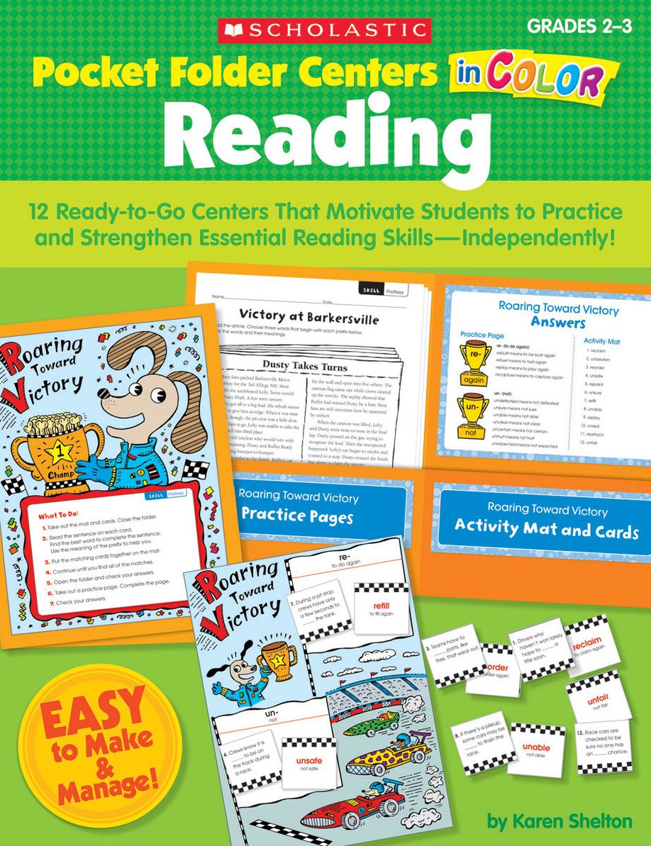 Pocket Folder Centers in Color: Reading Grades 2-3: 12 Ready-to-Go Centers That Motivate Students to Practice and Strengthen Essential Reading Skills--Independently!