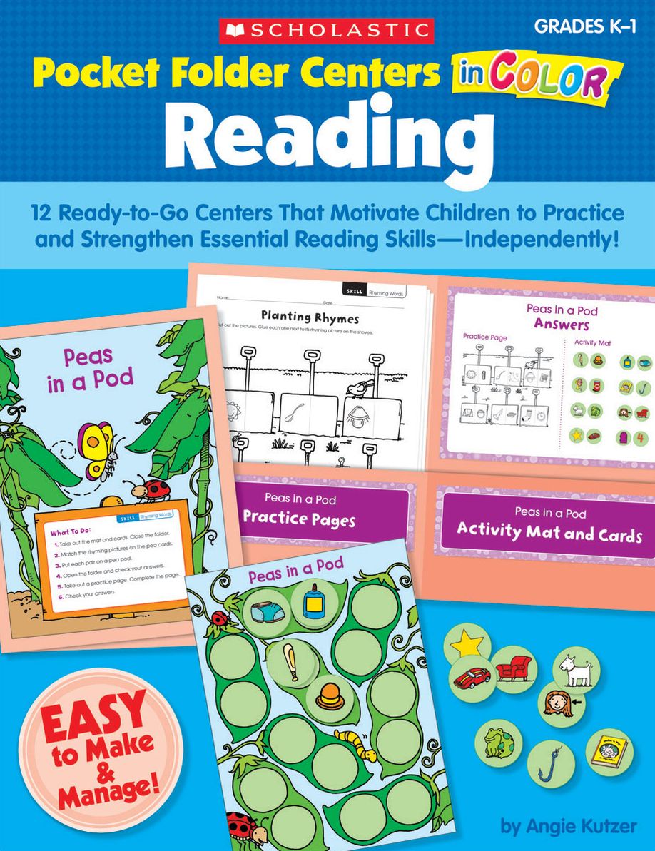 Pocket Folder Centers in Color: Reading Grades K-1: 12 Ready-to-Go Centers That Motivate Children to Practice and Strengthen Essential Reading Skills--Independently!
