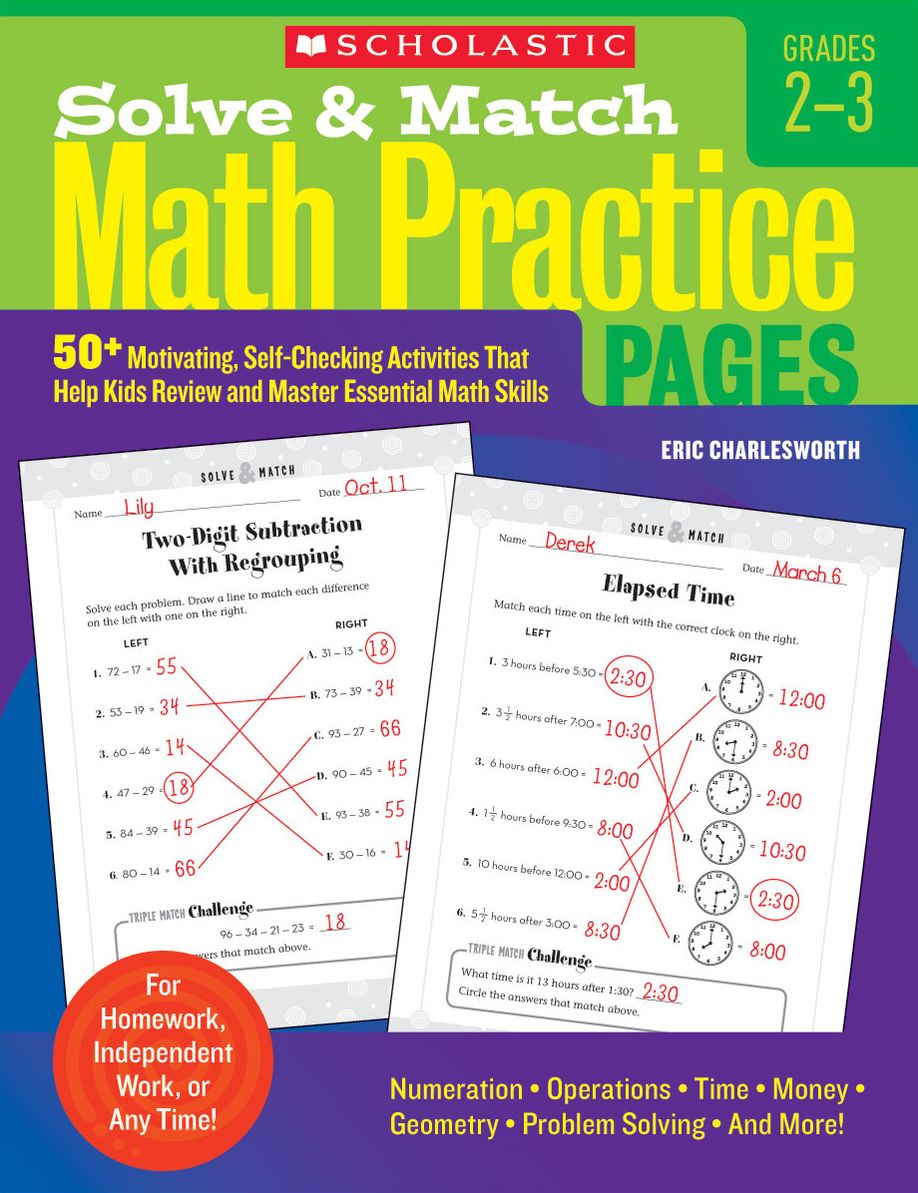 Solve & Match Math Practice Pages: 50+ Motivating, Self-Checking Activities That Help Kids Review and Master Essential Math Skills