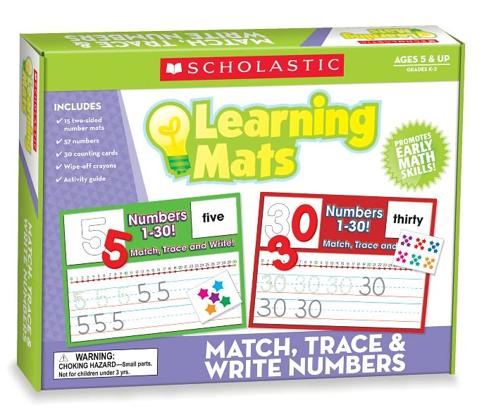 Match, Trace & Write Numbers Learning Mats