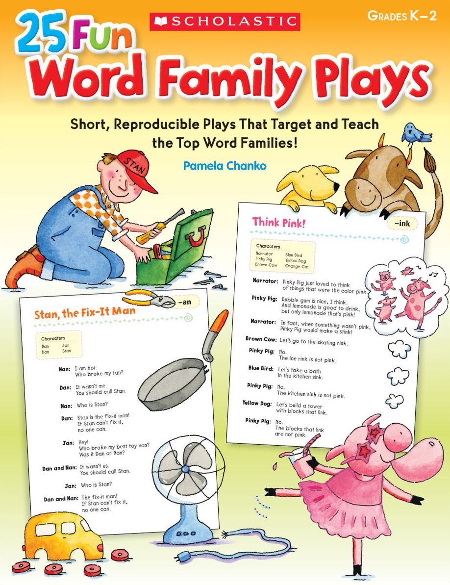 25 Fun Word Family Plays: Short Reproducible Plays That Target and Teach the Top Word Families (PagePerfect NOOK Book)
