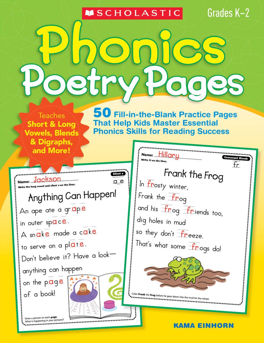Phonics Poetry Pages: 50 Fill-in-the-Blank Practice Pages That Help Kids Master Essential Phonics Skills for Reading Success (PagePerfect NOOK Book)