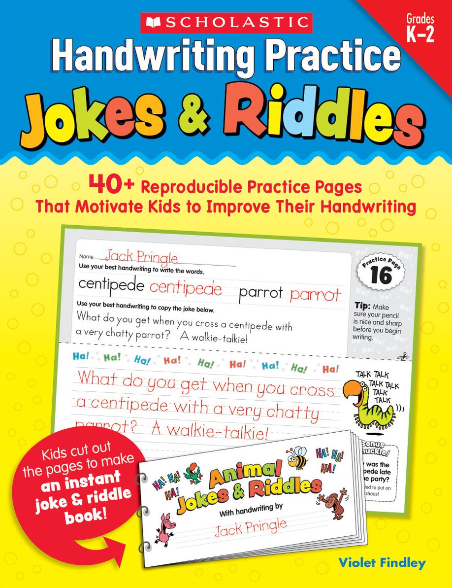 Handwriting Practice: Jokes & Riddles: 40+ Reproducible Practice Pages That Motivate Kids to Improve Their Handwriting (PagePerfect NOOK Book)