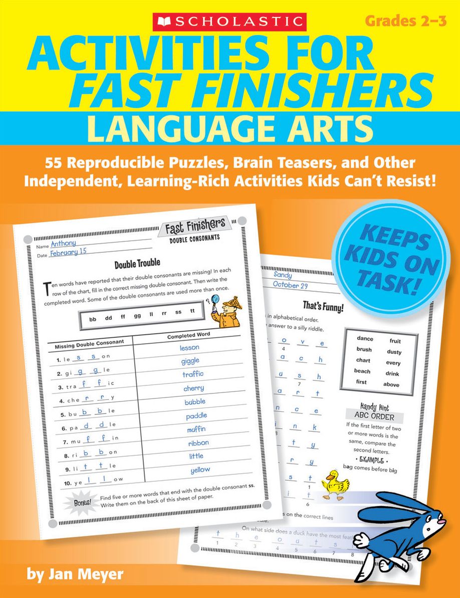 Activities for Fast Finishers: Language Arts: 55 Reproducible Puzzles, Brain Teasers, and Other Independent, Learning-Rich Activities Kids Can't Resist! (PagePerfect NOOK Book)
