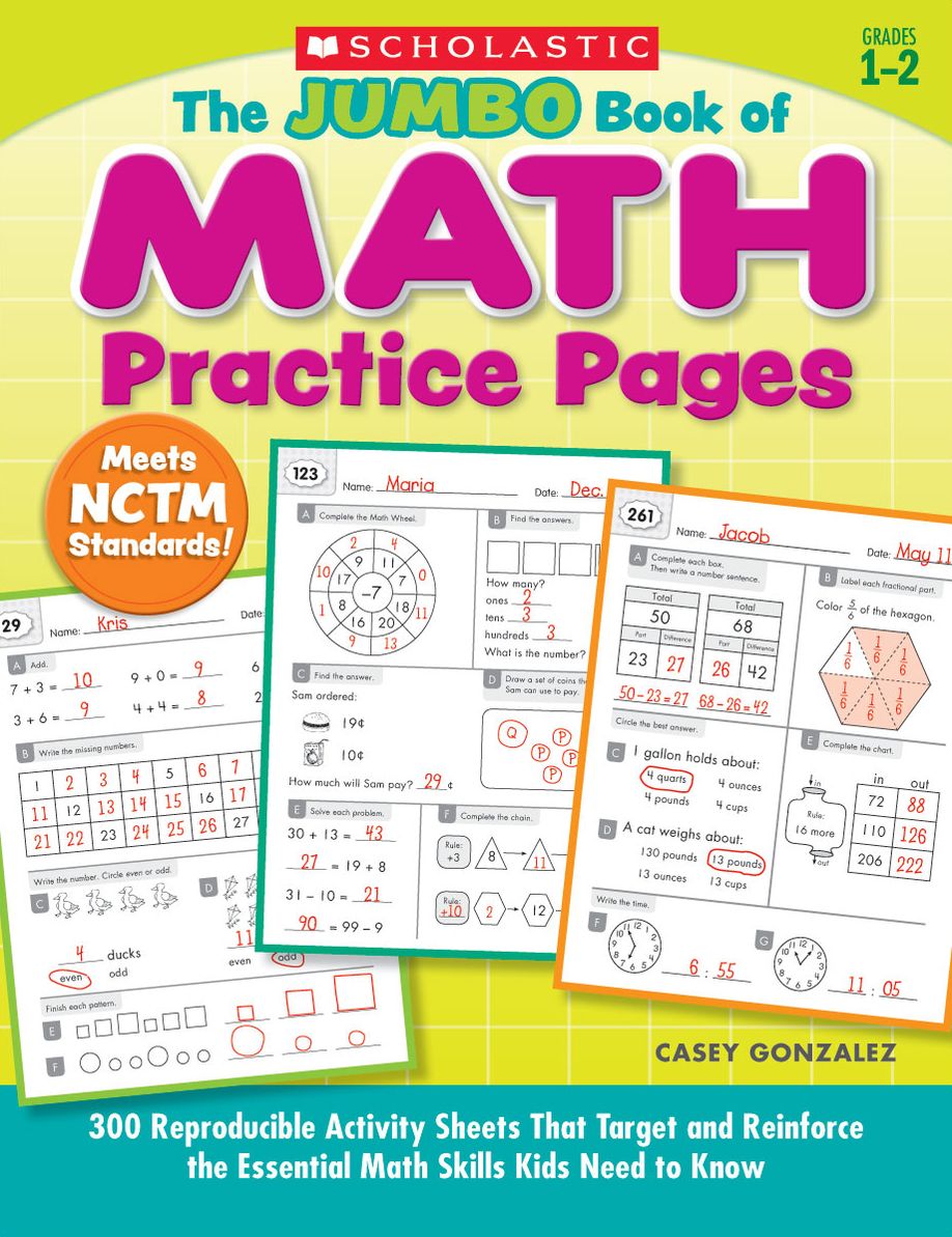 The Jumbo Book of Math Practice Pages: 300 Reproducible Activity Sheets That Target and Reinforce the Essential Math Skills Kids Need to Know (PagePerfect NOOK Book)