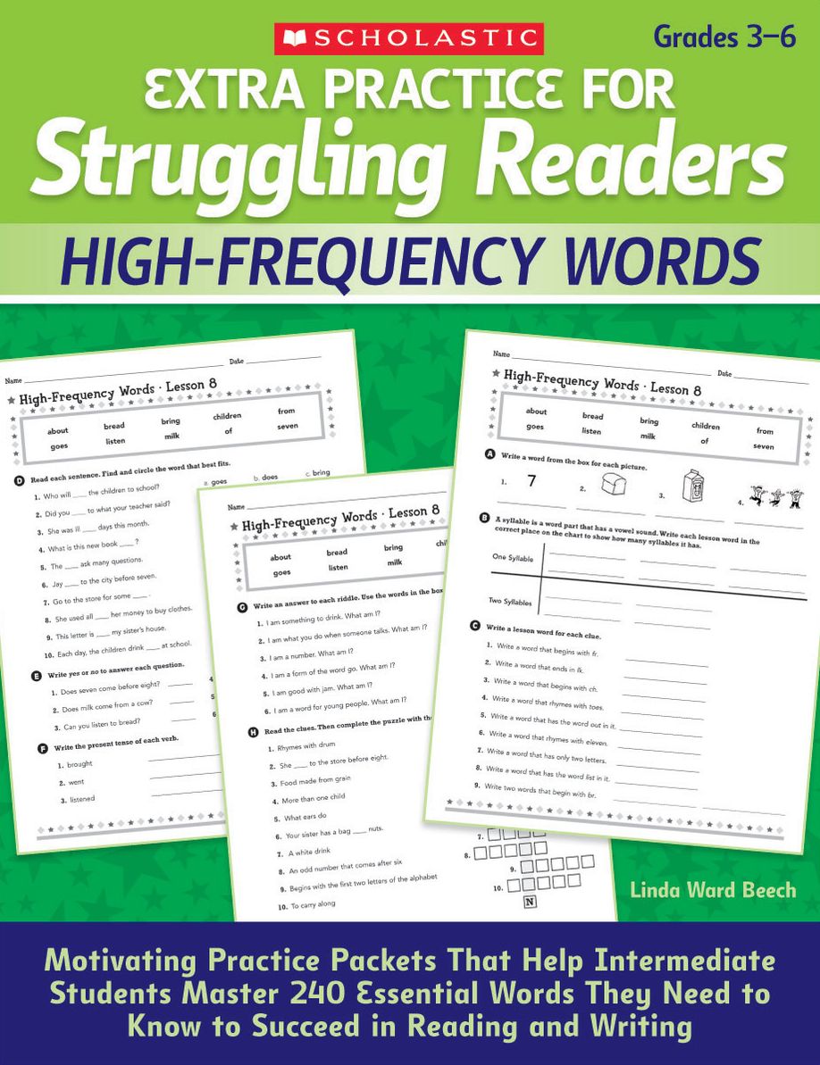 Extra Practice for Struggling Readers: High-Frequency Words: Motivating Practice Packets That Help Intermediate Students Master 240 Essential Words They Need to Know to Succeed in Reading and Writing (PagePerfect NOOK Book)