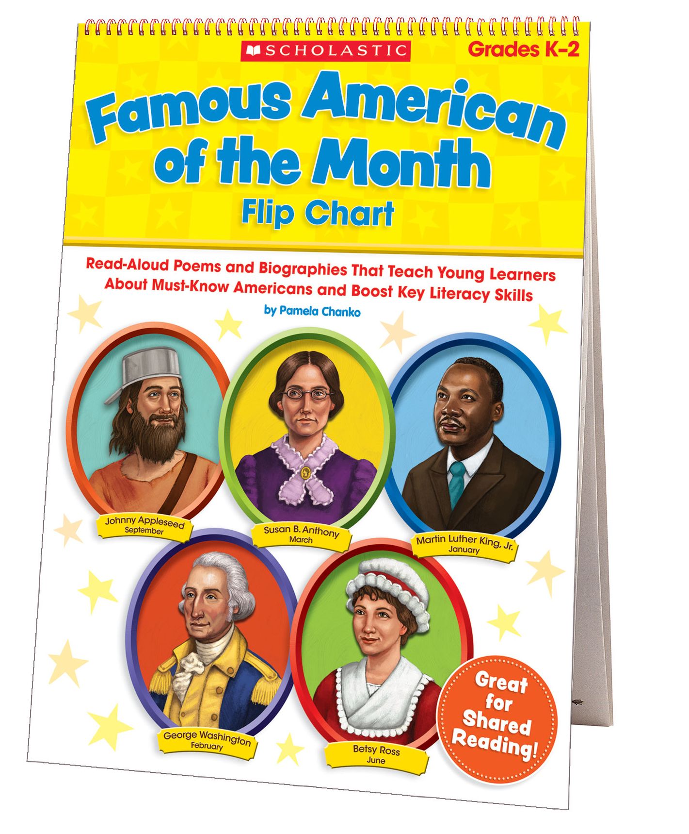 Famous American of the Month Flip Chart: Read-Aloud Poems and Biographies That Teach Young Learners About Must-Know Americans and Boost Key Literacy Skills (PagePerfect NOOK Book)