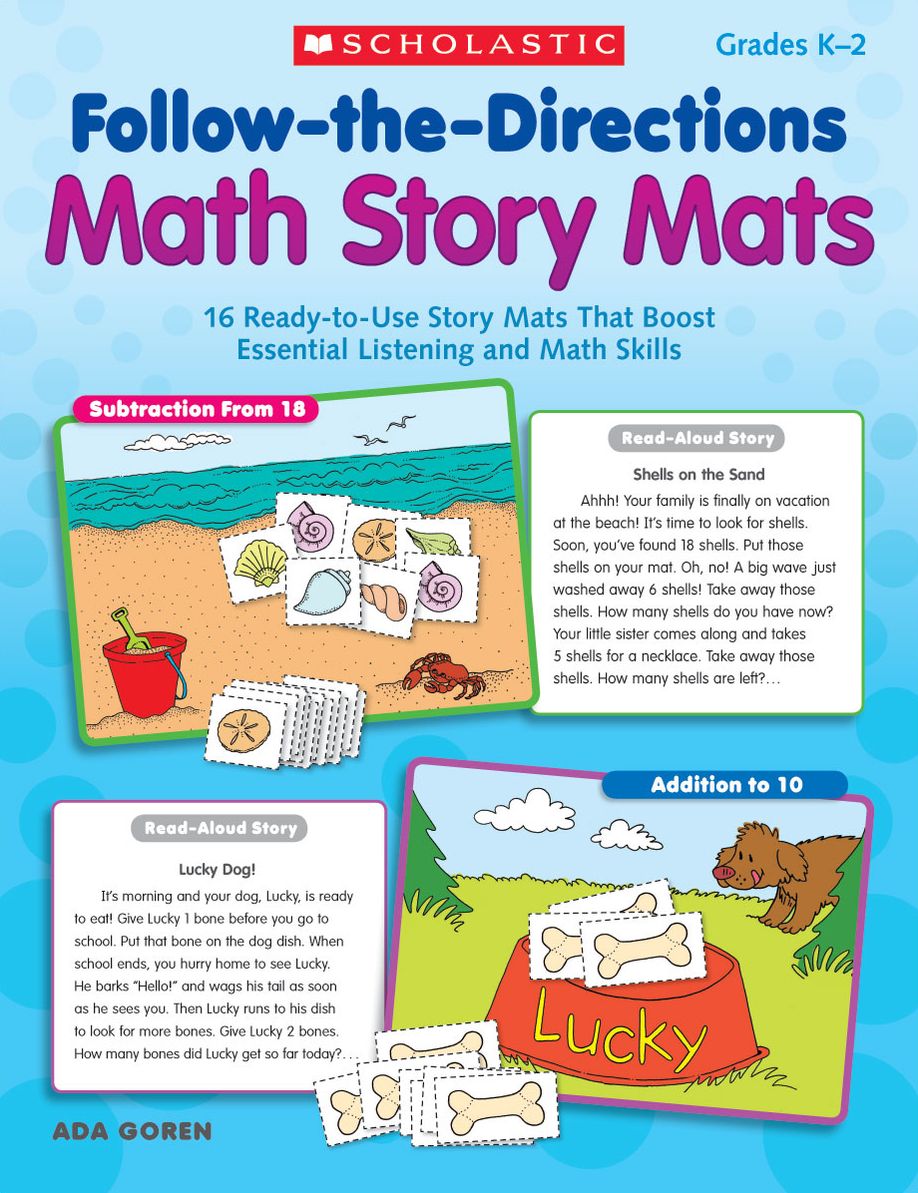 Follow-the-Directions Math Story Mats: 16 Ready-to-Use Story Mats That Boost Essential Listening and Math Skills (PagePerfect NOOK Book)
