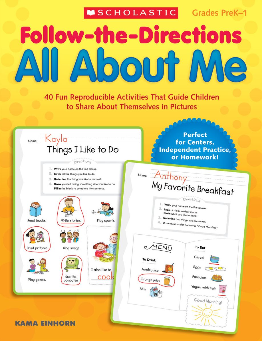 Follow-the-Directions: All About Me: 40 Fun Reproducible Activities That Guide Children to Share About Themselves in Pictures