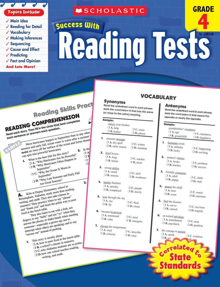 Scholastic Success With Reading Tests: Grade 4 (PagePerfect NOOK Book)