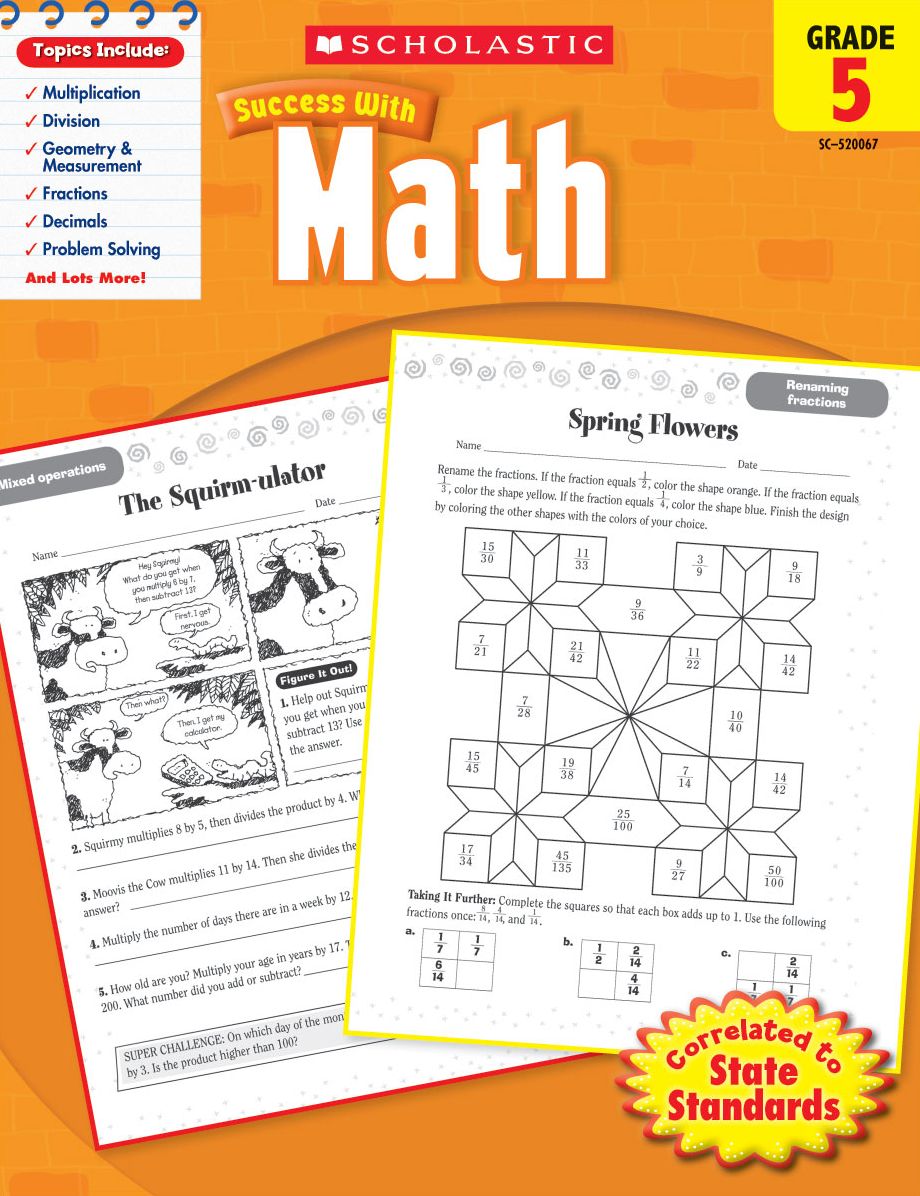 Scholastic Success With Math: Grade 5 (PagePerfect NOOK Book)