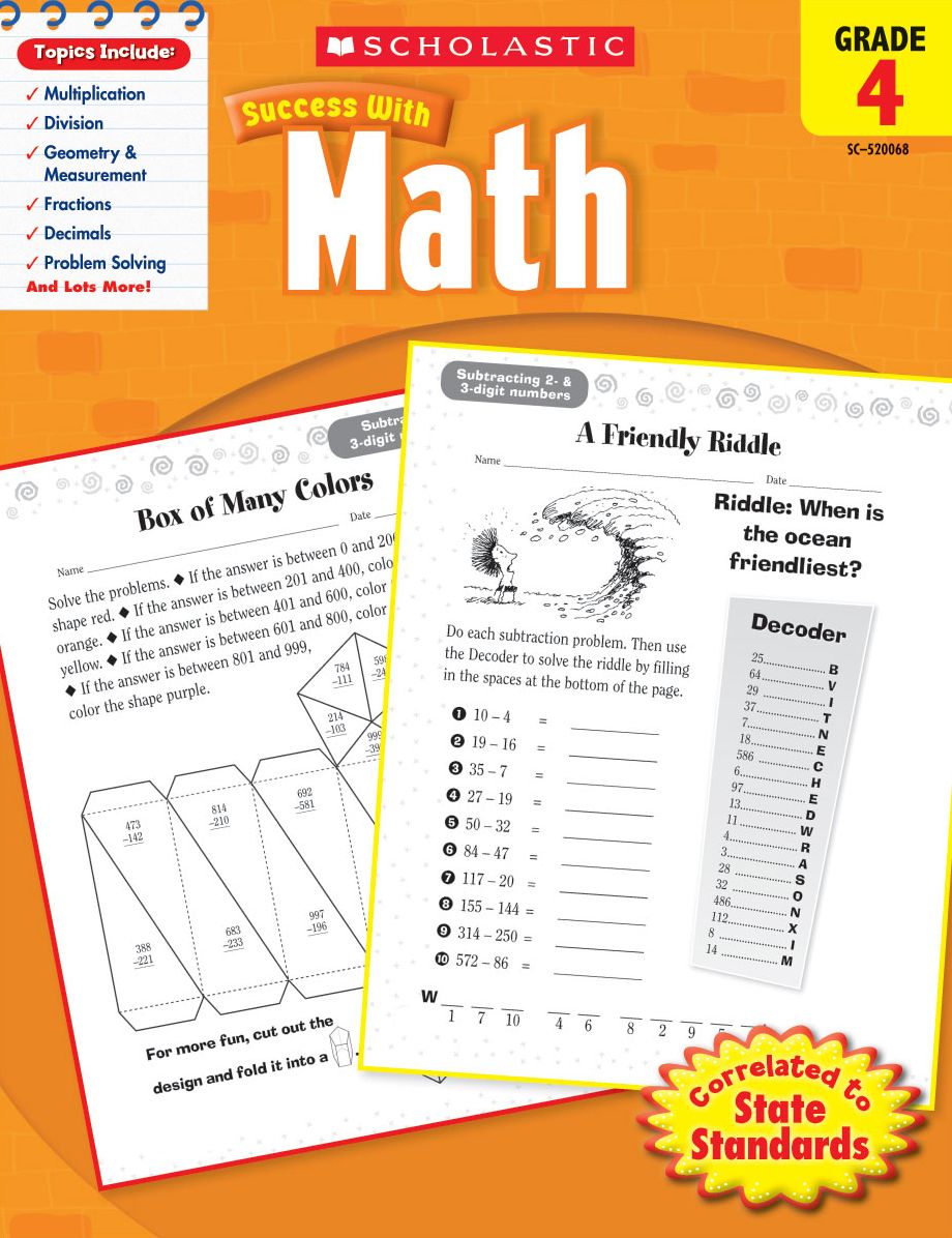 Scholastic Success With Math: Grade 4 (PagePerfect NOOK Book)