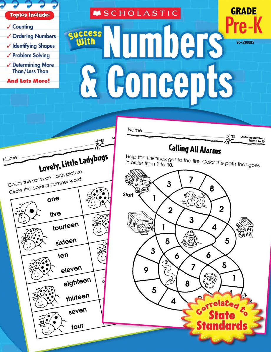 Scholastic Success With Numbers & Concepts (PagePerfect NOOK Book)