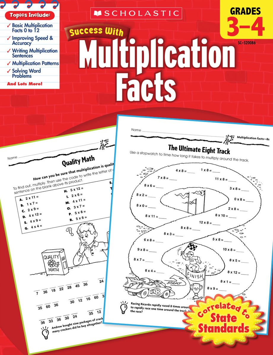 Scholastic Success With Multiplication Facts: Grades 3-4 (PagePerfect NOOK Book)