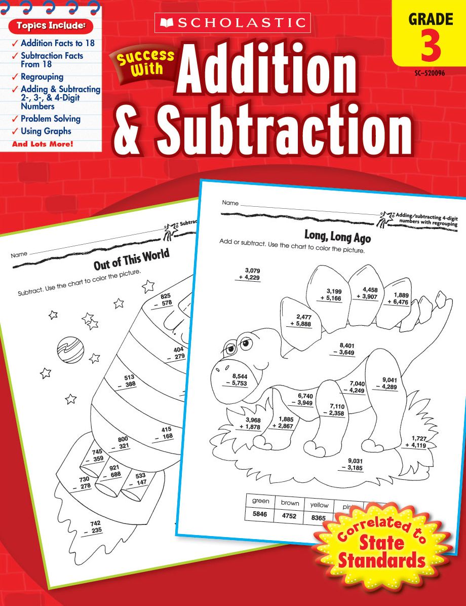 Scholastic Success With Addition & Subtraction: Grade 3 (PagePerfect NOOK Book)