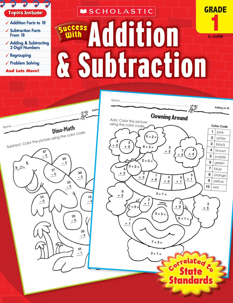 Scholastic Success With Addition & Subtraction: Grade 1 (PagePerfect NOOK Book)