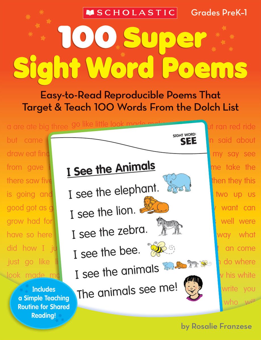 100 Super Sight Word Poems: Easy-to-Read Reproducible Poems That Target & Teach 100 Words From the Dolch List (PagePerfect NOOK Book)