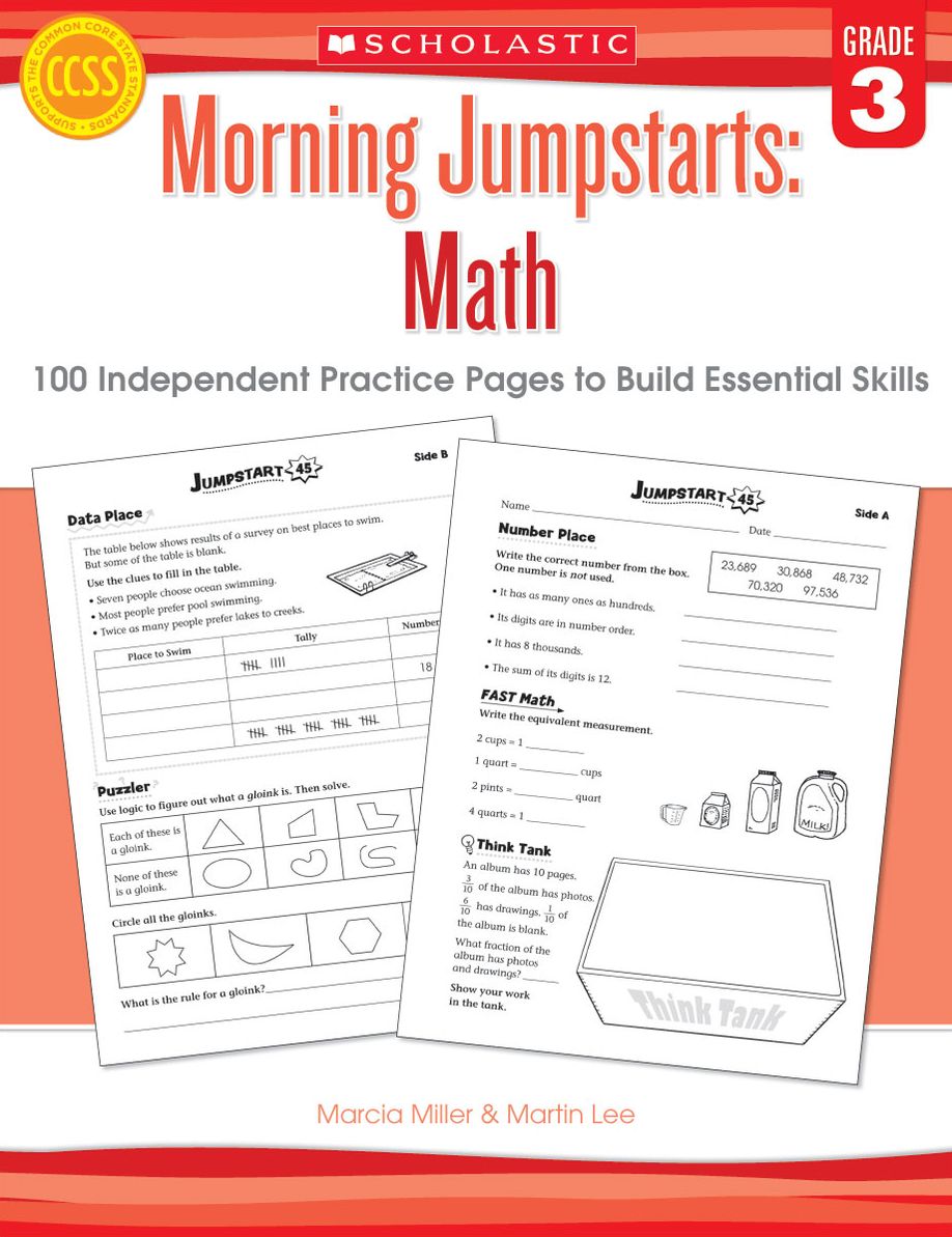 Morning Jumpstarts: Math: Grade 3: 100 Independent Practice Pages to Build Essential Skills