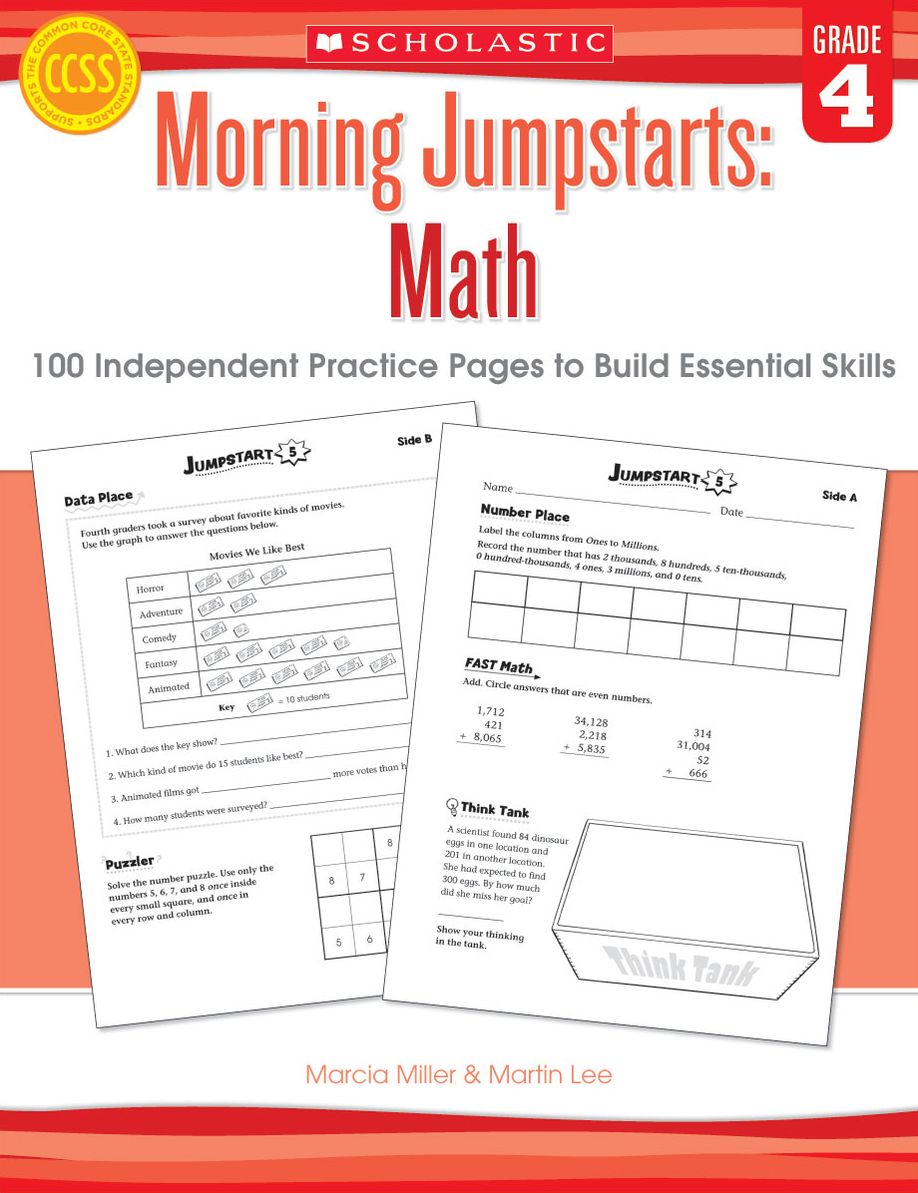 Morning Jumpstarts: Math: Grade 4: 100 Independent Practice Pages to Build Essential Skills (PagePerfect NOOK Book)