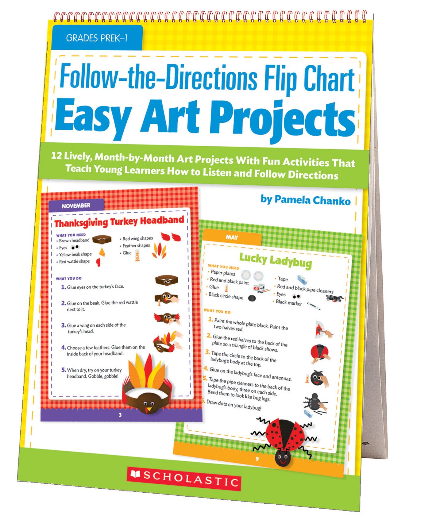 Follow-the-Directions Flip Chart: Easy Art Projects: 12 Adorable, Month-by-Month Art Projects With Fun Activities That Teach Young Learners How to Listen and Follow Directions (PagePerfect NOOK Book)