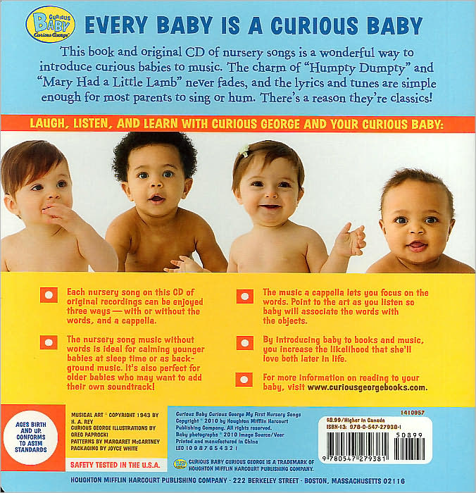 Curious Baby My First Nursery Songs (Curious George Book & CD)