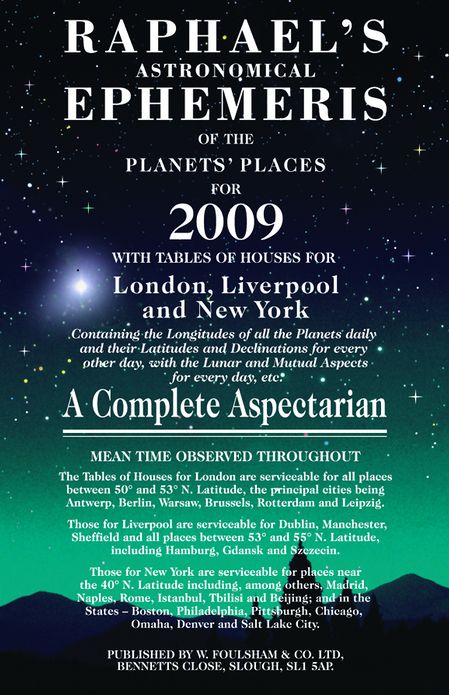 Raphael's Astronomical Ephemeris of the Planets 2009
