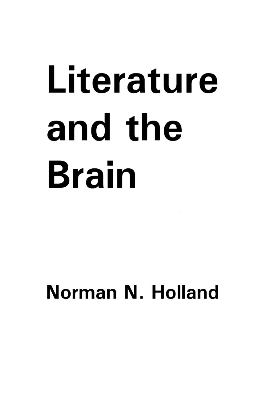 Literature And The Brain