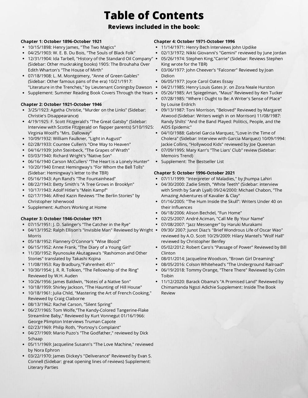 The New York Times Book Review: 125 Years of Literary History