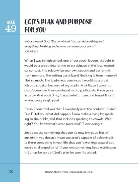 Rising Above: Teen Devotional for Girls: Prayers and Activities to Help Manage Anxiety