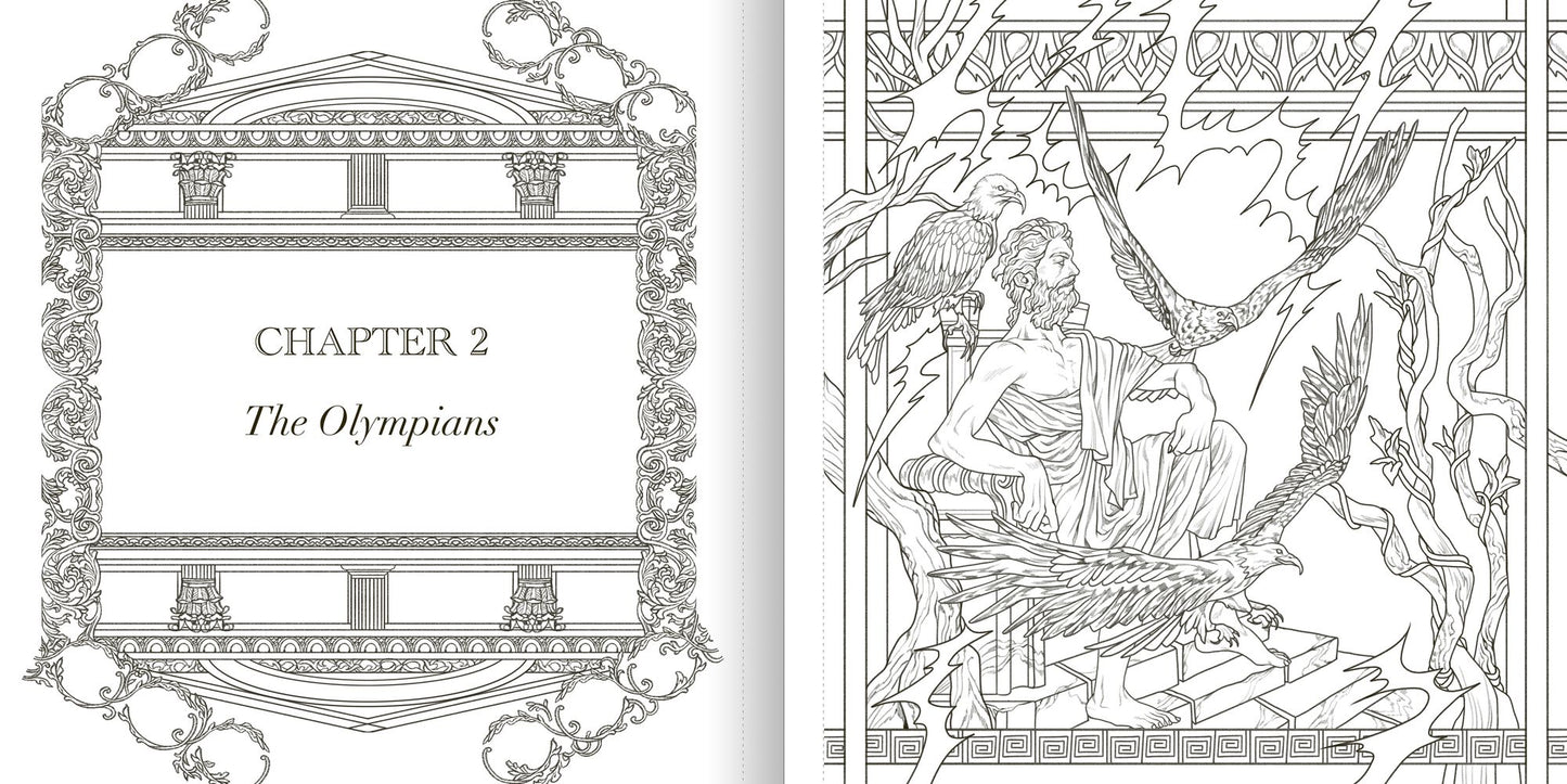 The Greek Mythology Coloring Book: Epic Scenes from Olympus and Beyond