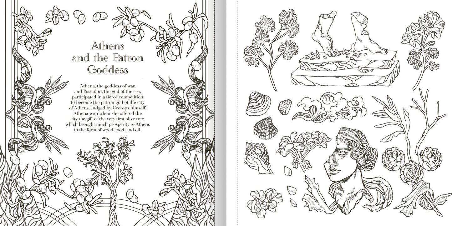 The Greek Mythology Coloring Book: Epic Scenes from Olympus and Beyond