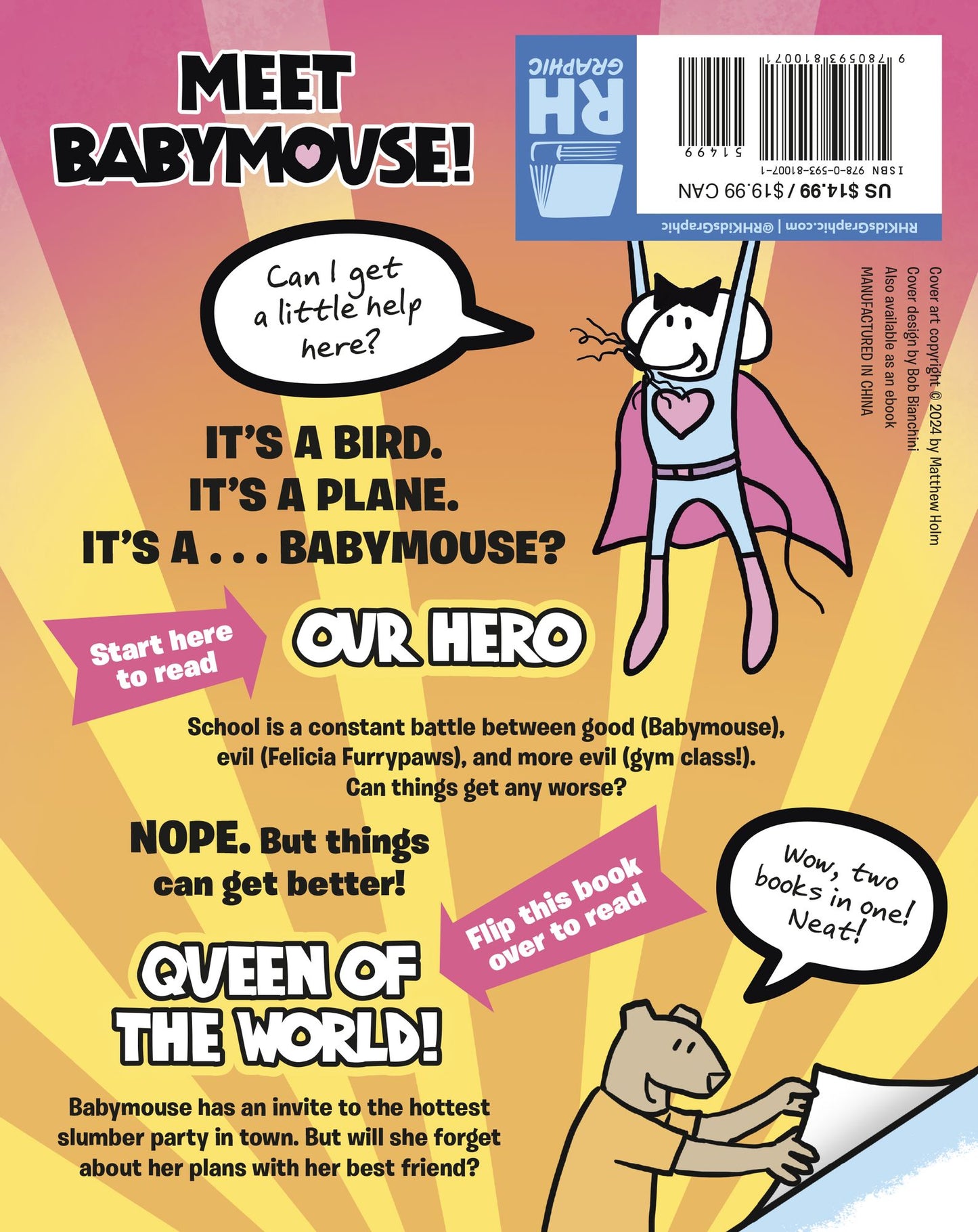 A Babymouse Flip Book: THRILLS! (Queen of the World + Our Hero): (A Graphic Novel)