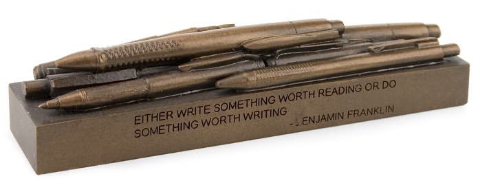Benjamin Franklin Quotation Pens Resin Paperweight